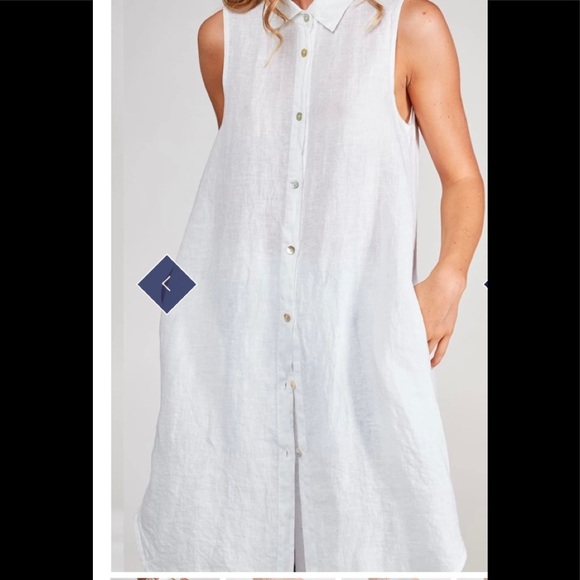Baci Dresses & Skirts - Baci Sleeveless Linen White Dress